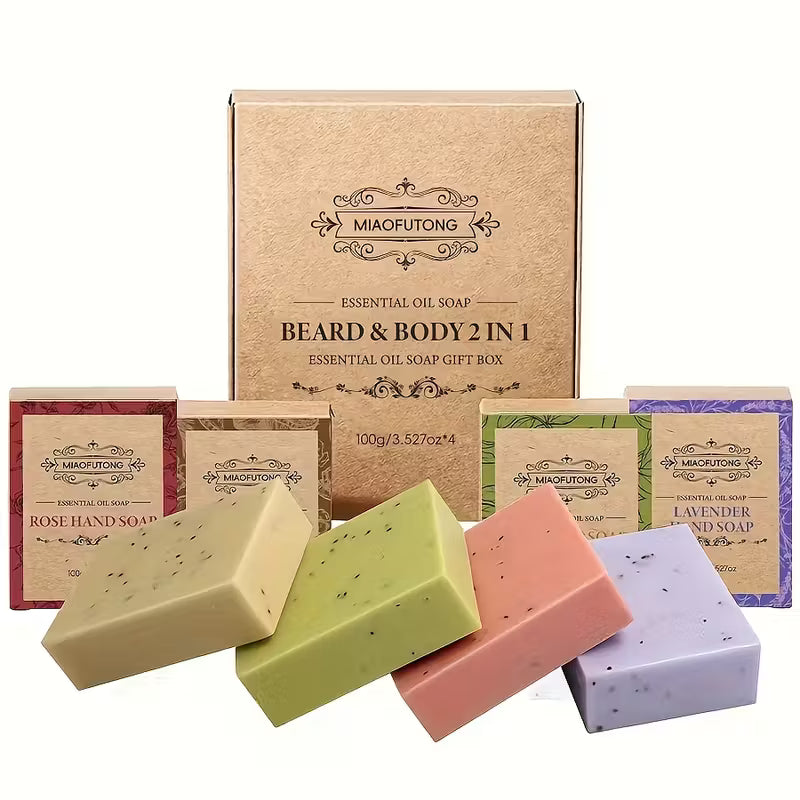 4pcs tea tree and lavender essential oil soap set,