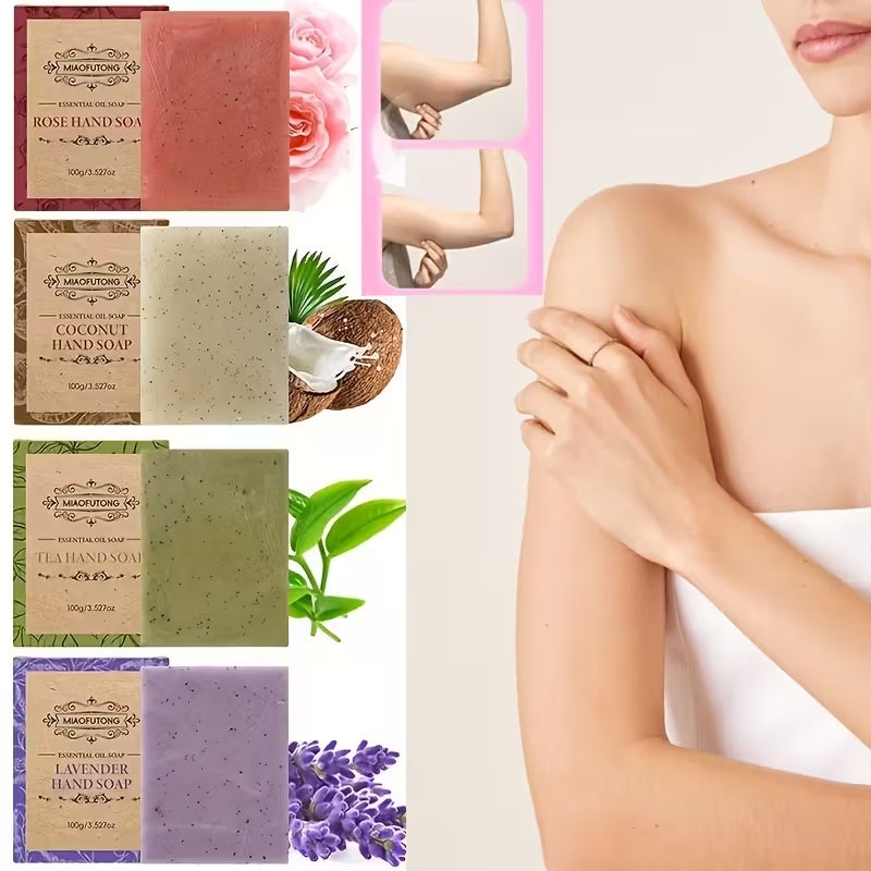 4pcs tea tree and lavender essential oil soap set,